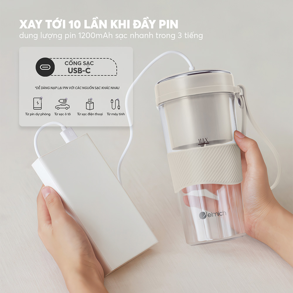 Máy xay sinh tố cầm tay 400ml Elmich BLE9215DB 13 Ble 9215 Profile 14