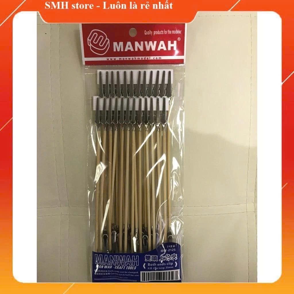 Kẹp mô hình Manwah - 2125 gỗ 2 đầu kẹp (24 cái 1 bộ 48 đầu kẹp)